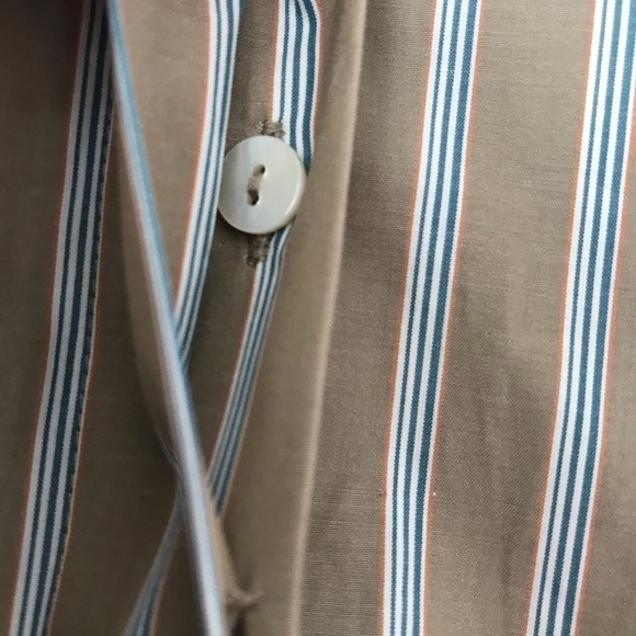 New! Theory Shirred Yoke Mandarin Collar Buttoned Down Blouse Top - Picture 12 of 15